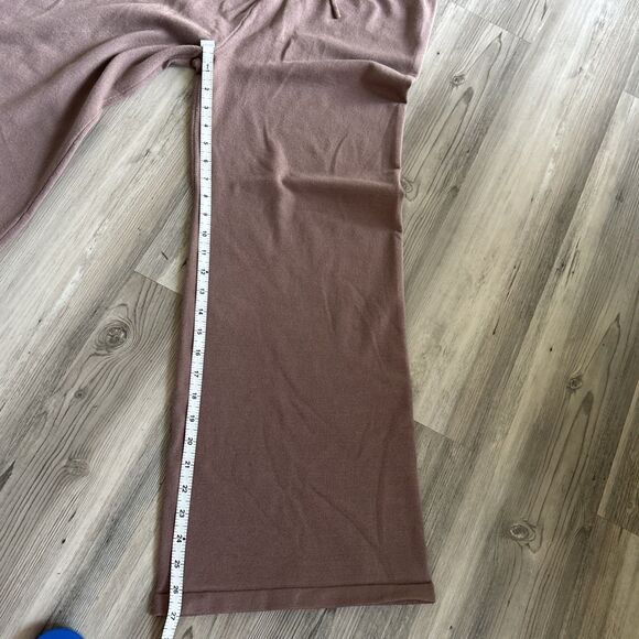 Wide Leg Viscose Drawstring Sweatpants Taupe Size XL - Picture 5 of 7